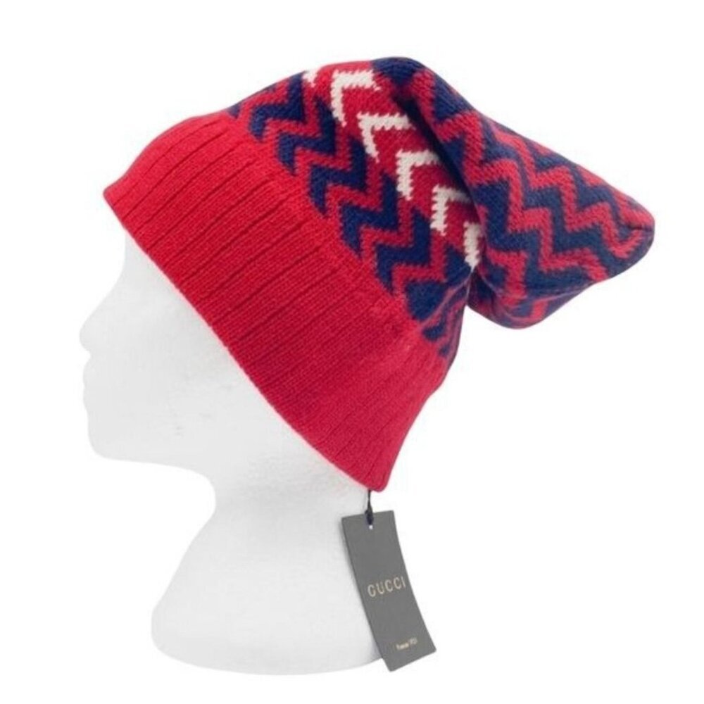 NWT Gucci Zaggede Wool Hat In Deep Red Size M